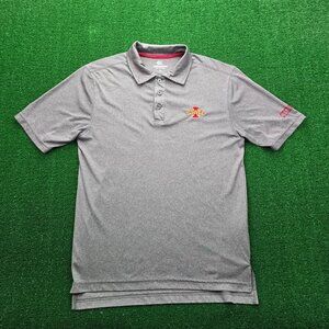 Iowa‎ State Cyclones Polo Shirt Mens Medium Gray Short Sleeve NCAA University